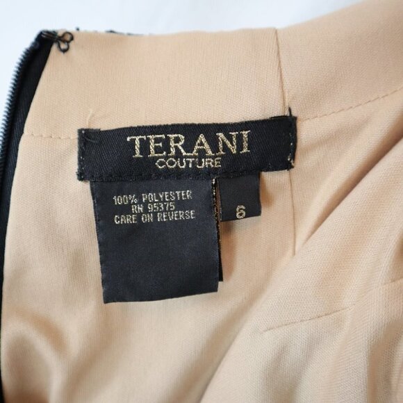 NWT Terani Couture Black Nude Two Piece Gown $448 - Picture 13 of 14